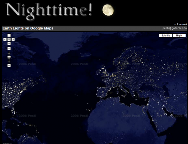 google maps nighttime