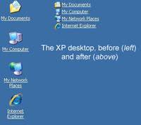 xp desktop with large and small icons