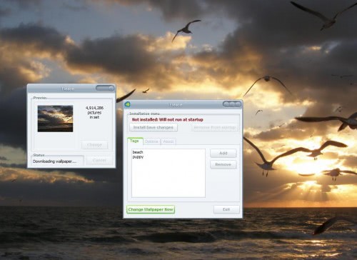 wallpaper changer freeware. flickr wallpaper. A click on Install / Save Changes will add the application 