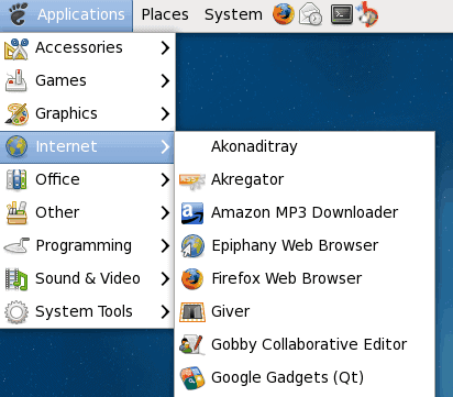 Applications Menu