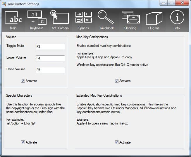 maComfort interface