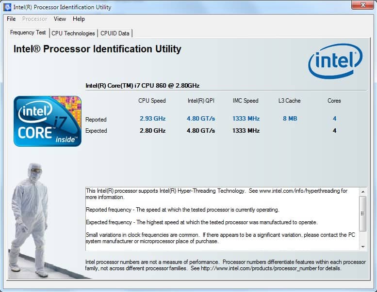 Intel Processor Identification Utility 
