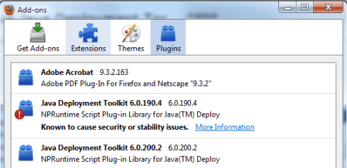 java deployment toolkit. old Firefox interface