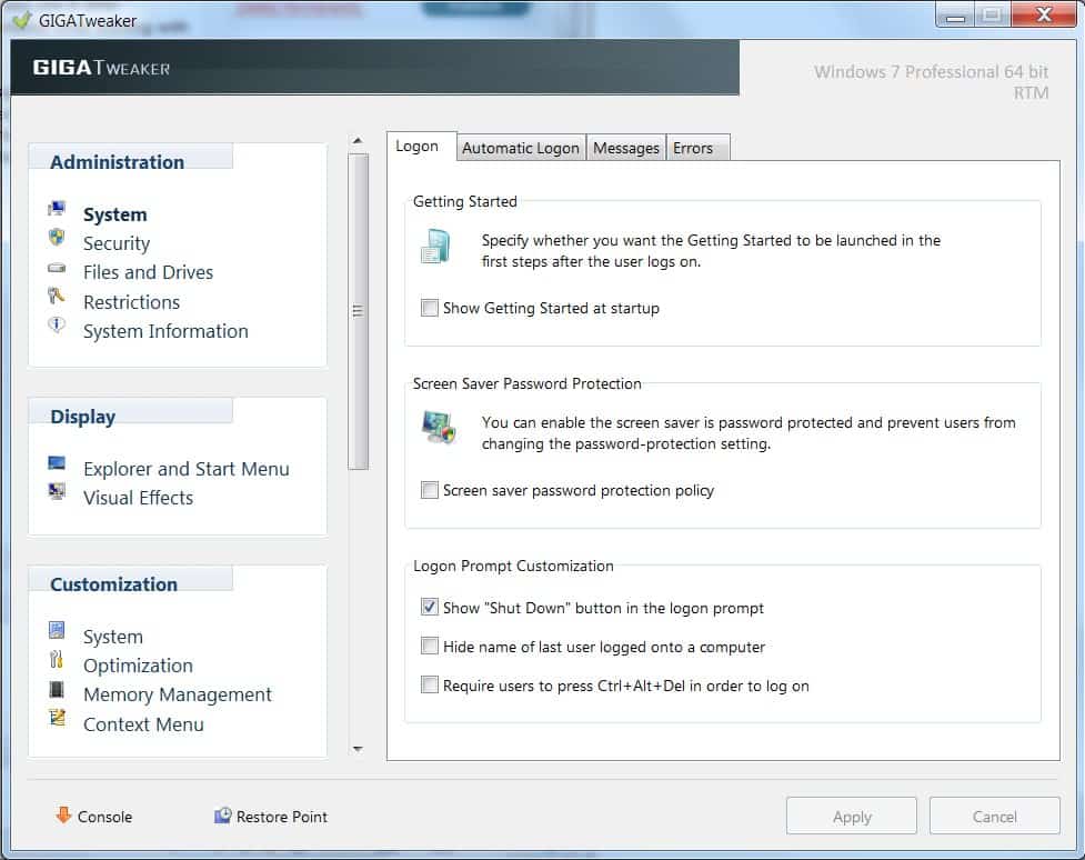 windows 7 tweaks