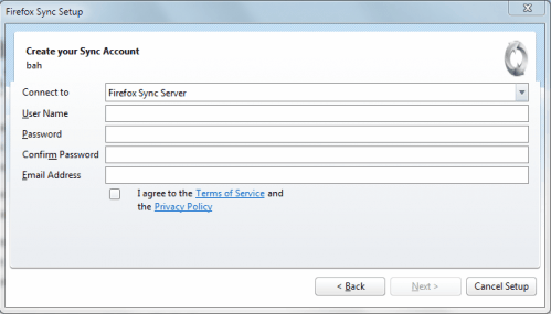 firefox sync account
