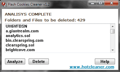 flash cookies cleaner