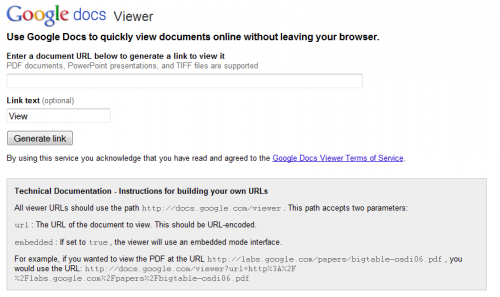 google docs viewer