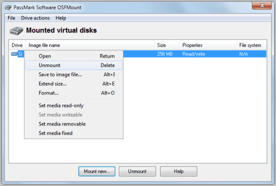 mounted virtual disks