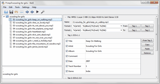 kid3 audio tagger
