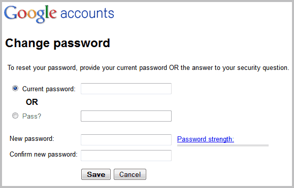 change password