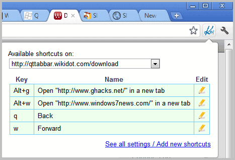 google chrome shortcuts