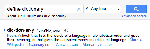google dictionary