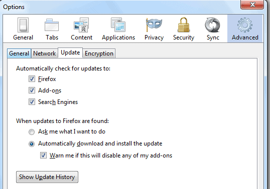 firefox automatic update