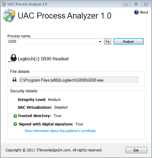 uac process analyzer