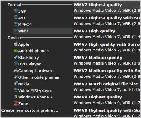 video profiles