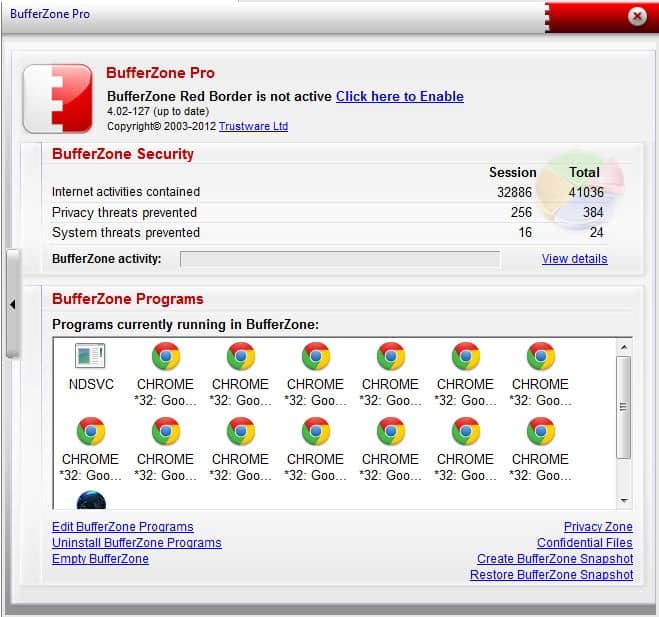 BufferZone Pro software