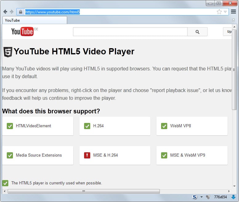 youtube enforce html5