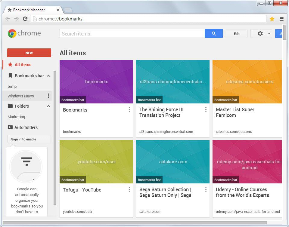 Google releases Bookmark Manager extension for Chrome - gHacks Tech News