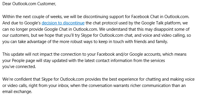 outlook facebook google