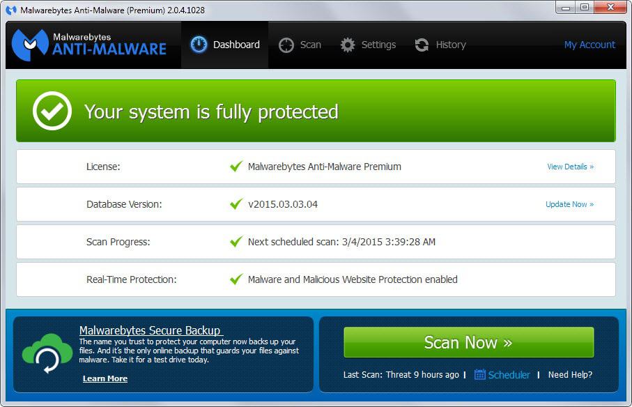 malwarebytes old interface