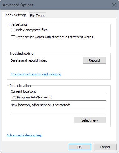 rebuild search