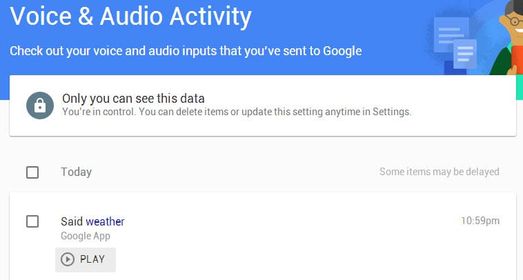 google voice audio activity