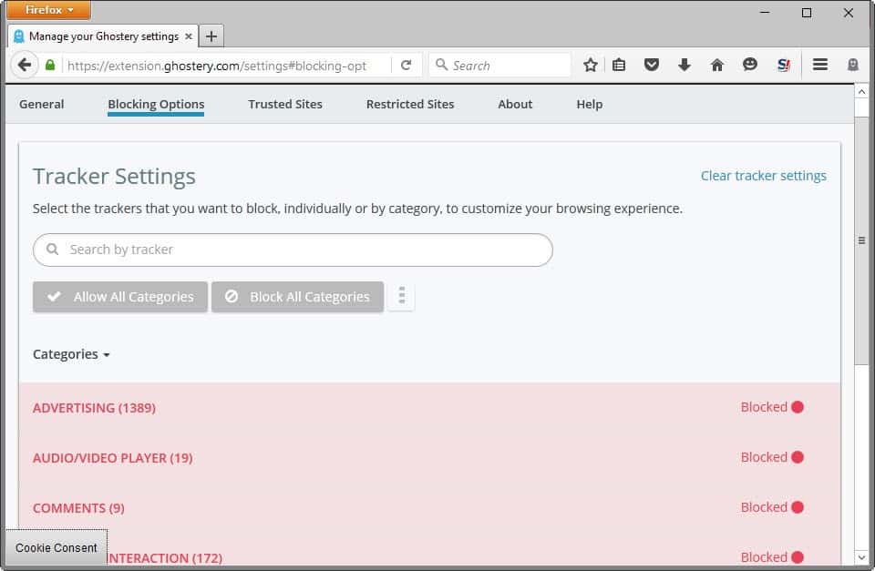 manage ghostery