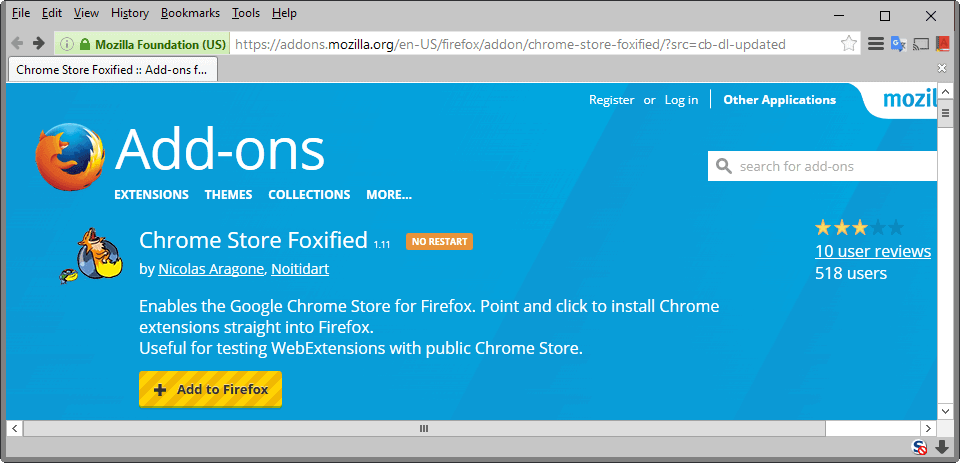 firefox developer edition chrome extensions
