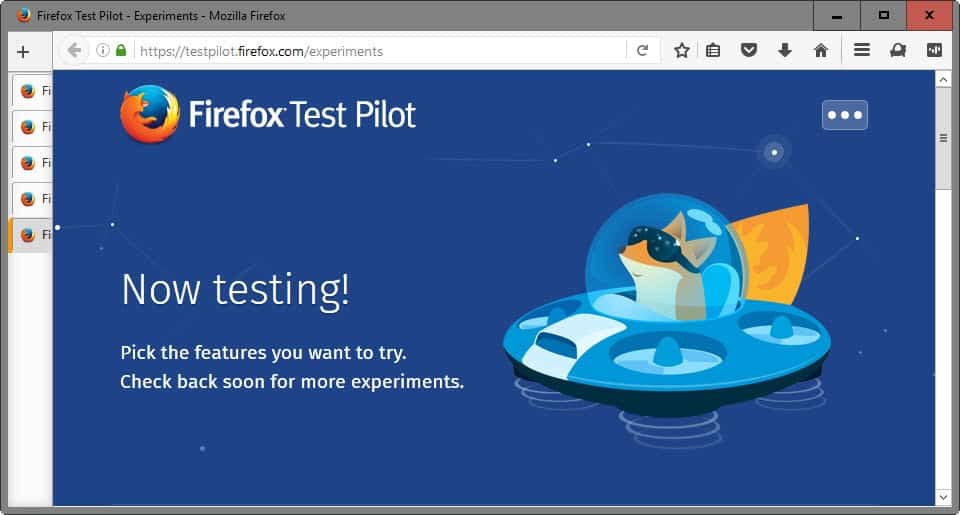 firefox test pilot