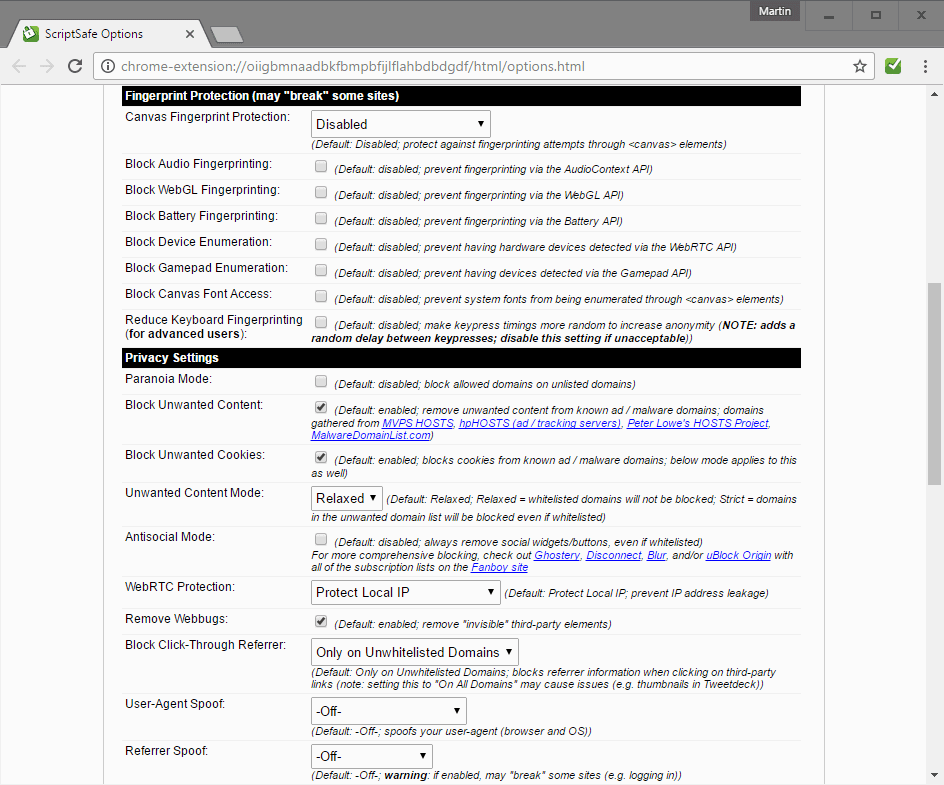 scriptsafe fingerprint protection