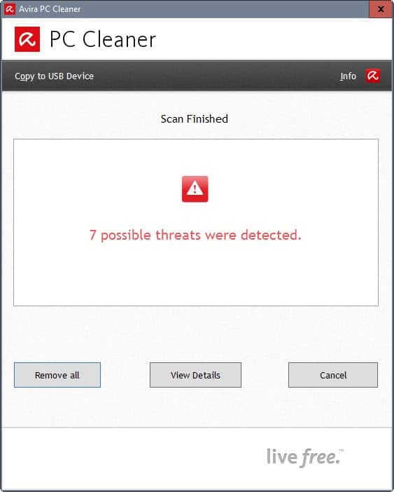 avira pc cleaner threats