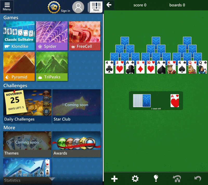 microsoft simple solitaire