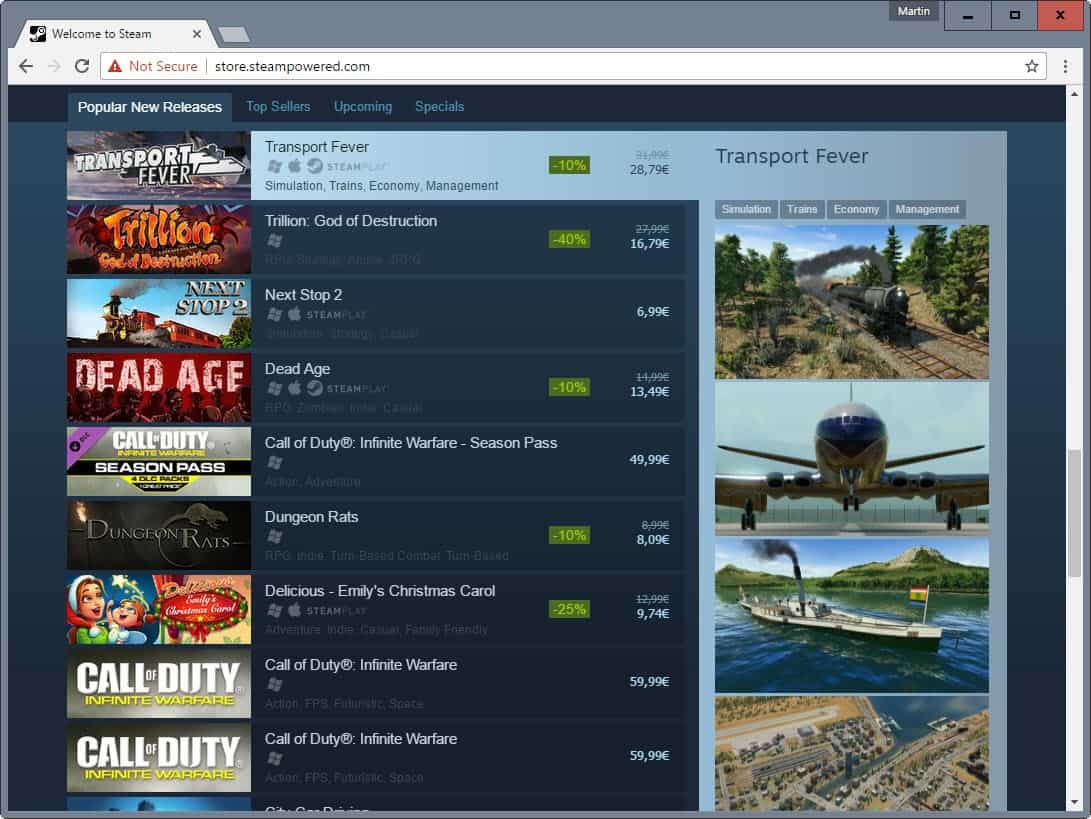 steam popular list