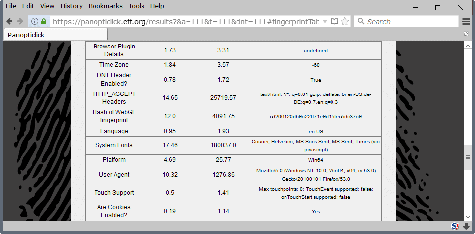 firefox 52 font fingerprinting protection