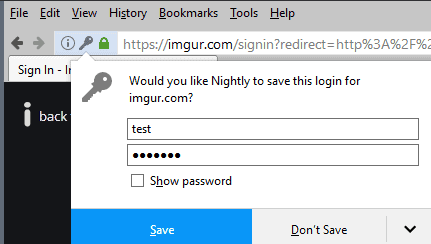 firefox 51 show password