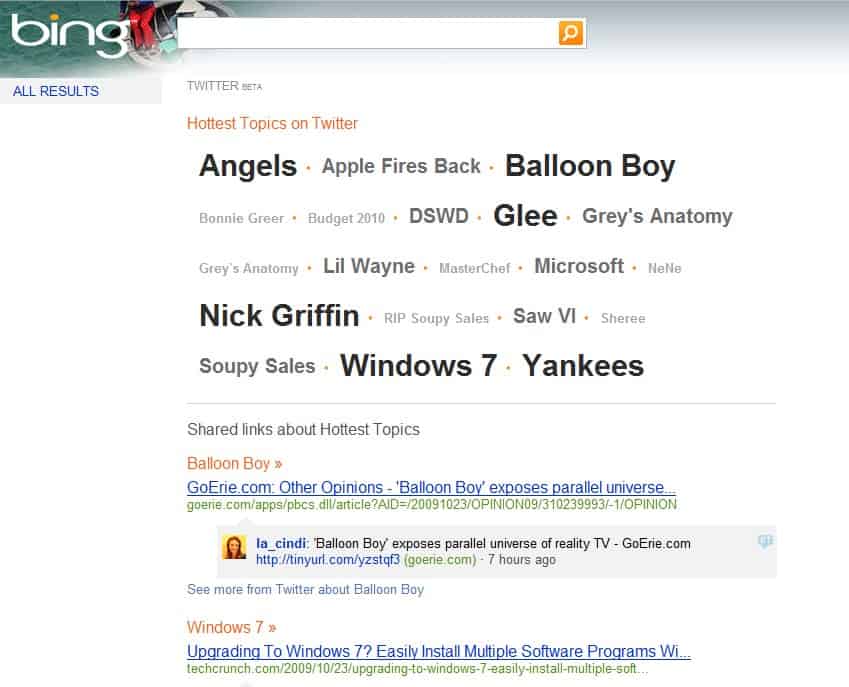 Bing And Google Search To Integrate Twitter Results - gHacks Tech News