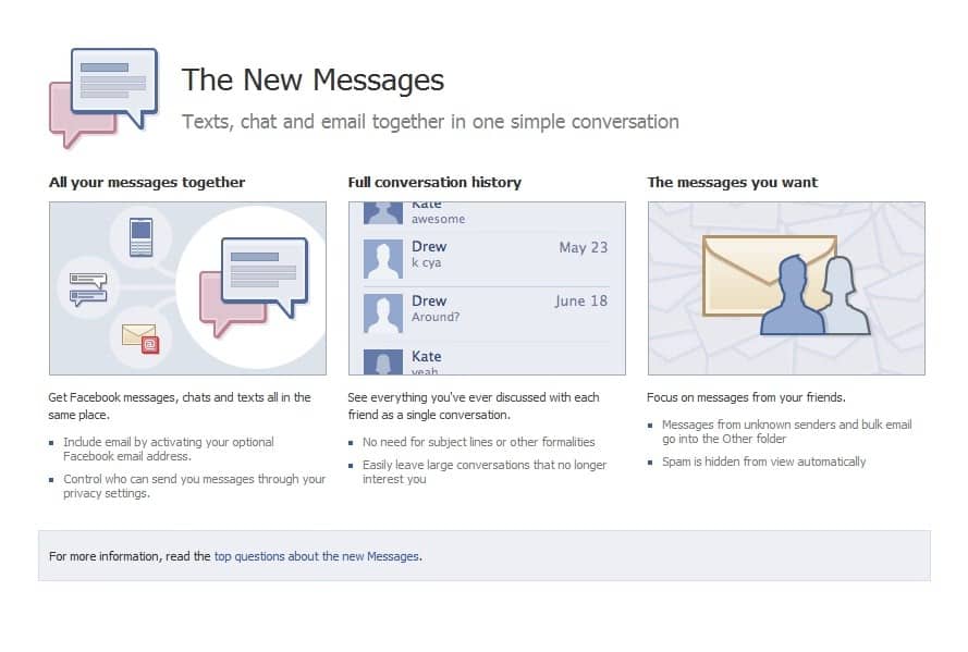 Facebook Messages Launched, Facebook.com Emails For All Users  gHacks Tech News