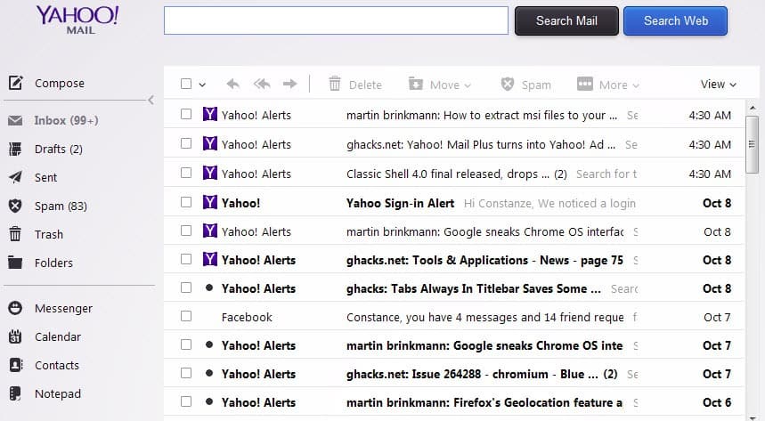 how to change font size in yahoo mail