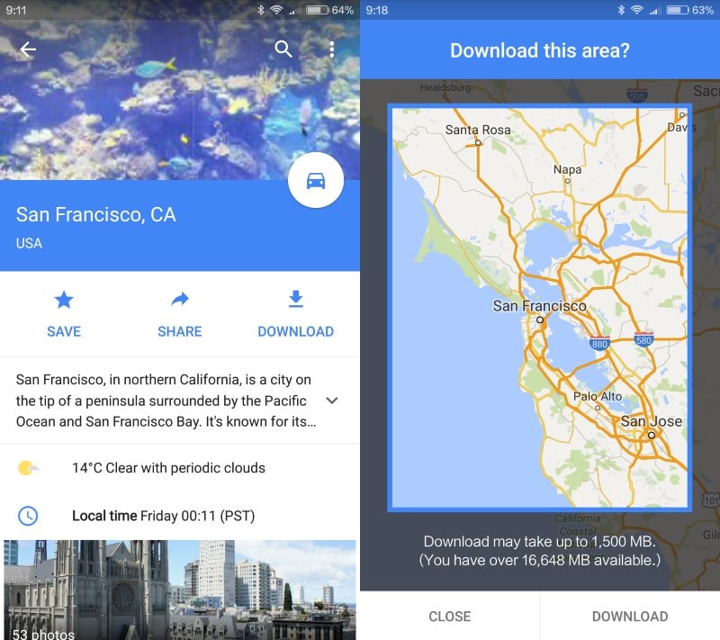 How to download map data for offline use in Google Maps for Android