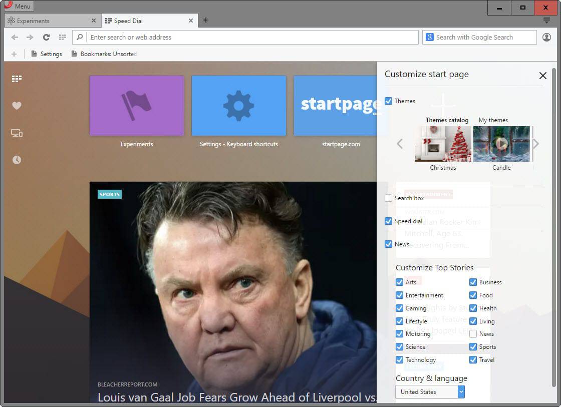 Cara Menonaktifkan News pada Opera New Tab