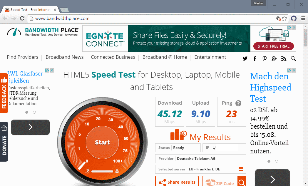 att internet speed test 5.68 upload 48.6 download