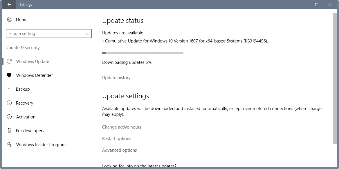 Downloading Windows Update Stuck At 0 Fault