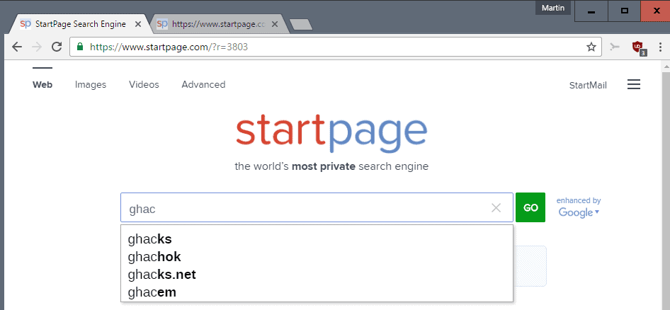 roboform start page chrome