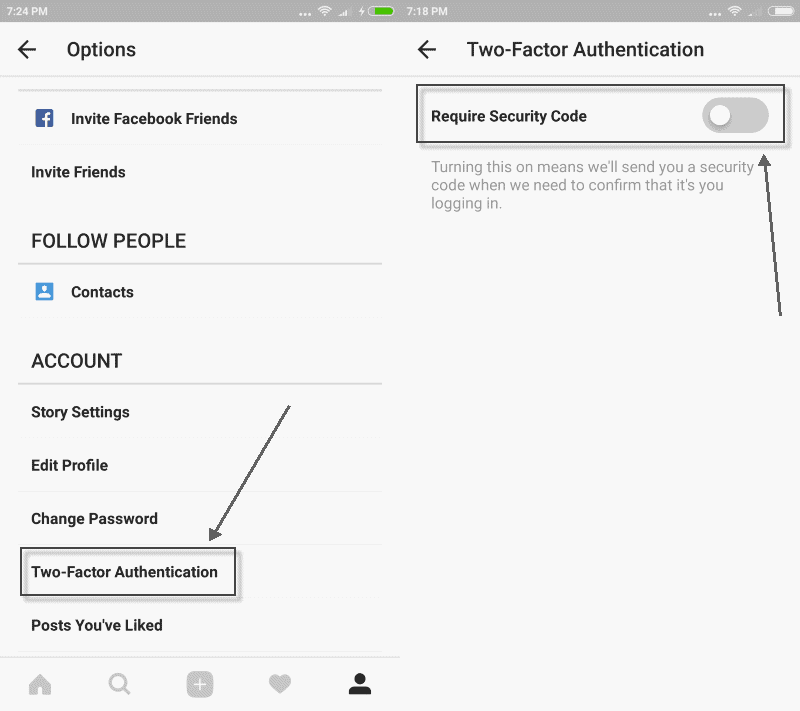 Image result for two-factor authentication instagram
