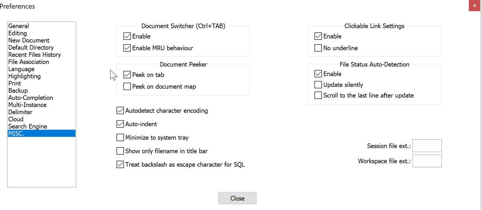 disable document peek