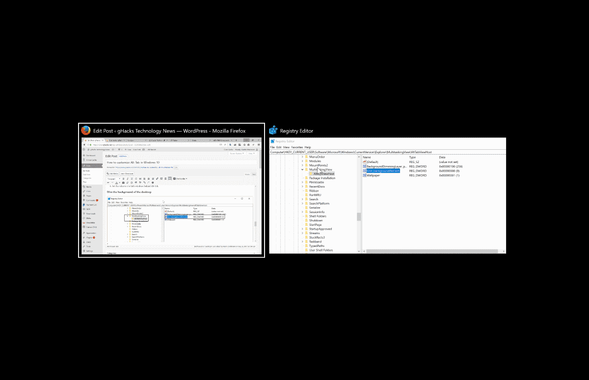 Не работает alt tab windows 10