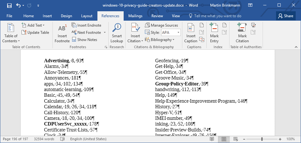 how-to-create-an-index-in-word-2016-ghacks-tech-news