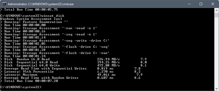 Как отключить winsat windows 10