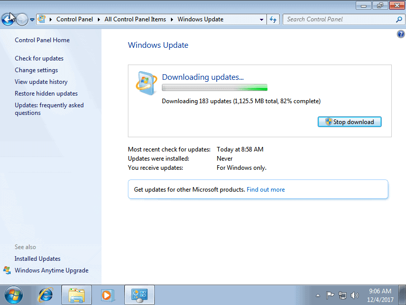 Windows 7 скачать файлы обновлений