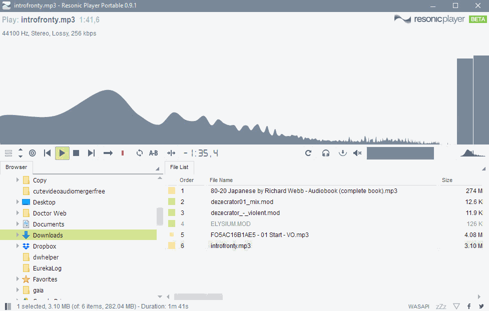 forma de ola de jugador resónico